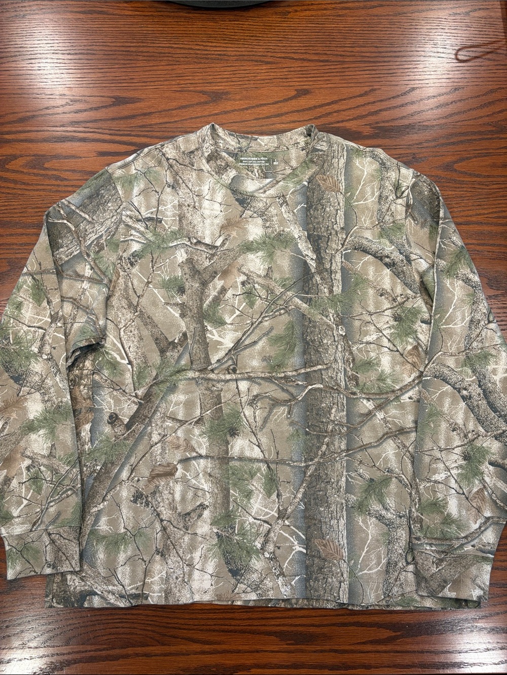 Abercrombie & Fitch Camo Long Sleeve Shirt - Green Brown Gray